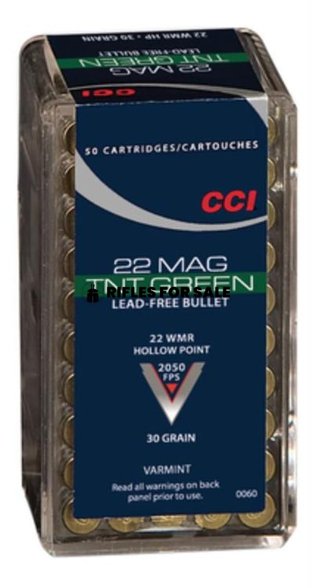 CCI TNT Green .22 Magnum 30gr, Lead Free, Hollow Point, 50rd Box