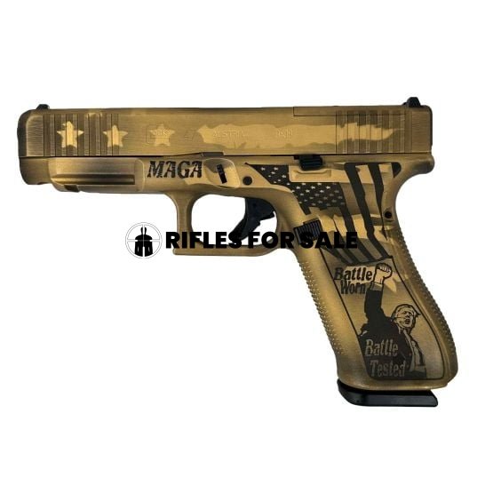 Glock Pistol G47 9mm MOS 4.49" 17rd, Distressed Gold / FDE Trump - Image 2