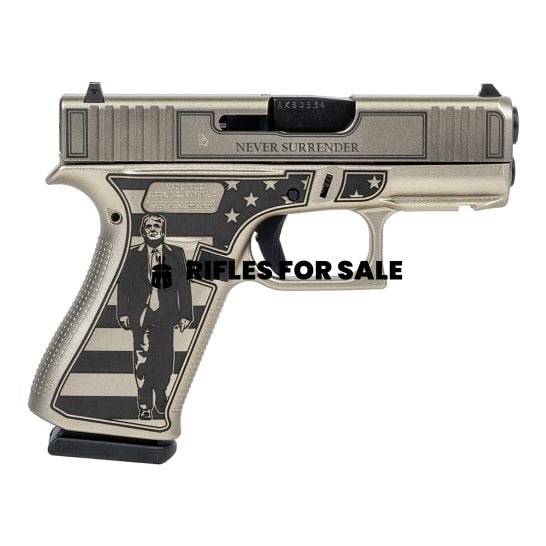 Glock 43X "Trump Fight" 9mm 34" 10rd Pistol, Silver - Image 2