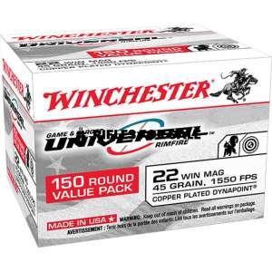 Close× Winchester Universal .22 Magnum, 45gr, Lead Hollow Point, 150rd Box