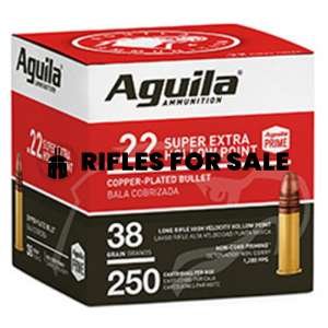 Aguila Super Extra High Velocity .22 LR, 38gr, Copper Plated Hollow Point, 250rd