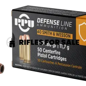 PPU Defense .40 S&W, 180gr, Jacketed Hollow Point, 50rd Box