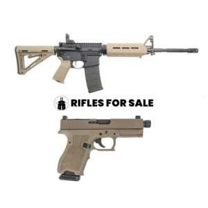 PSA PA-15 16" Nitride M4 Carbine 5.56 NATO MOE Rifle & PSA Dagger Compact 9mm Pistol, FDE
