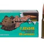 Brown Bear 7.62x54 Russian, 174gr, FMJ, Steel Cased, 20rd Box