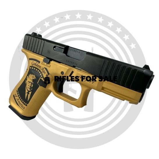 Glock G19 Gen5 Trump Victory / Golden Age 4" 9mm 15rd Pistol, Gold / Black